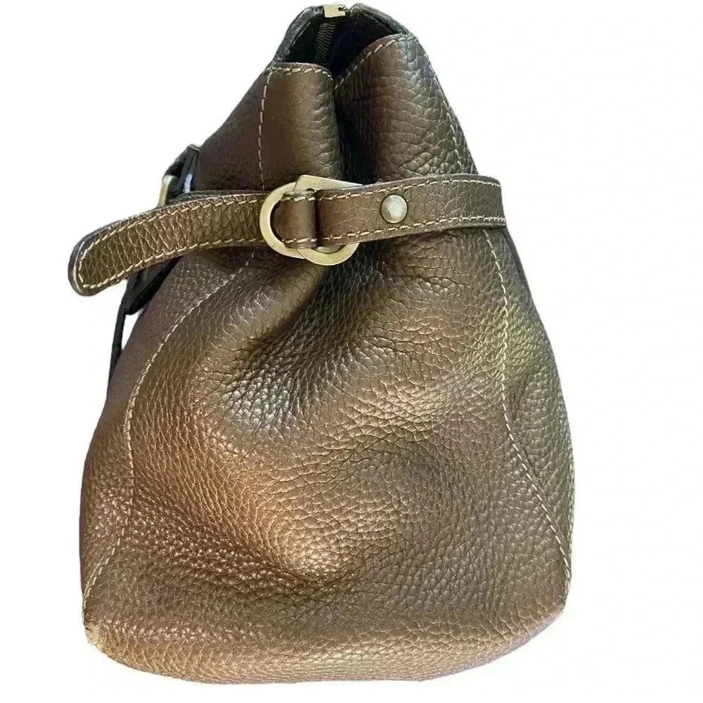 Hogan Bronze Pebbled Leather Tote